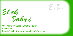 elek dobri business card